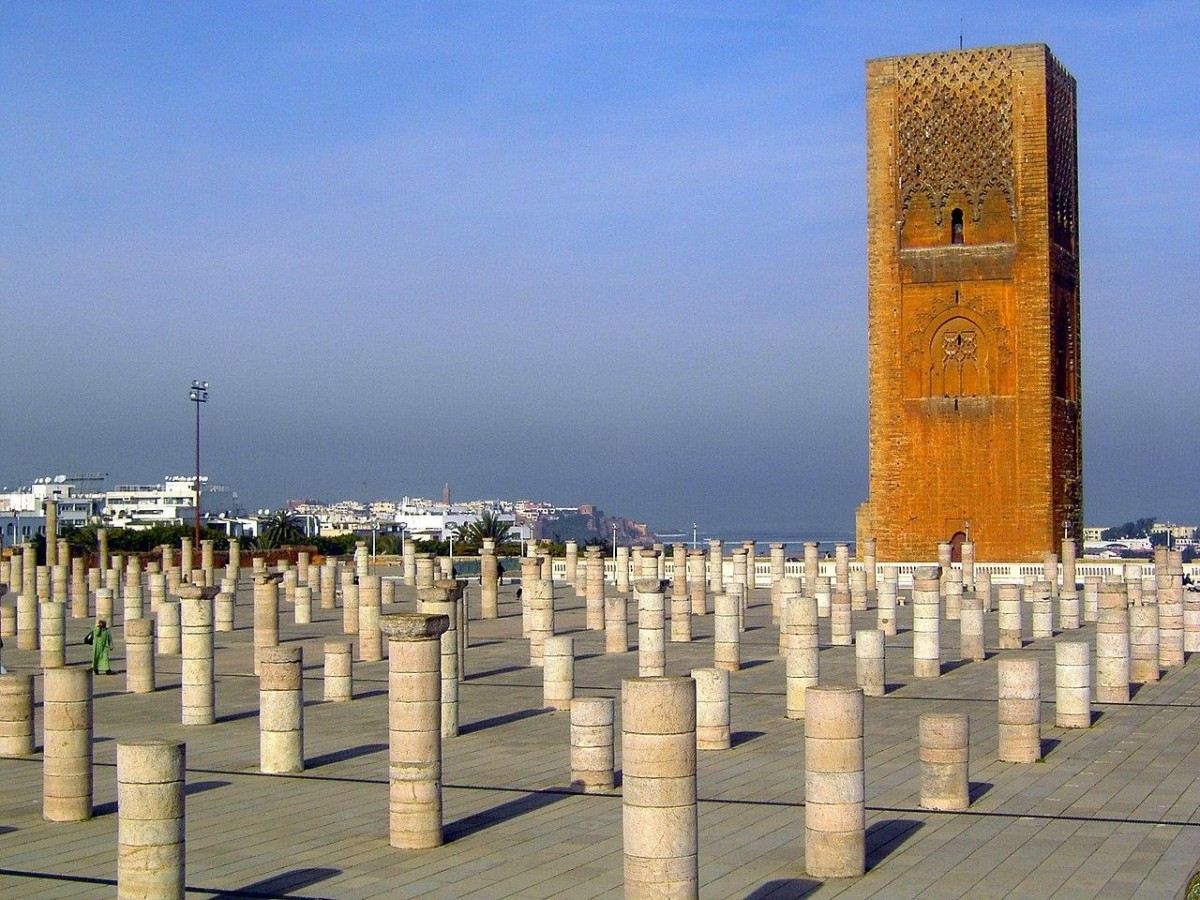 Why has the Hassan Tower become the "eternal ruin" of Morocco?