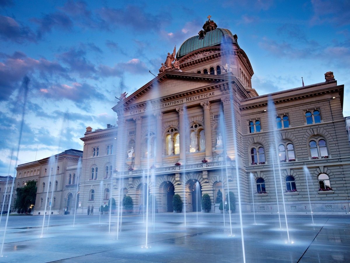 Walk out of the Federal Palace and feel the charm of Bern