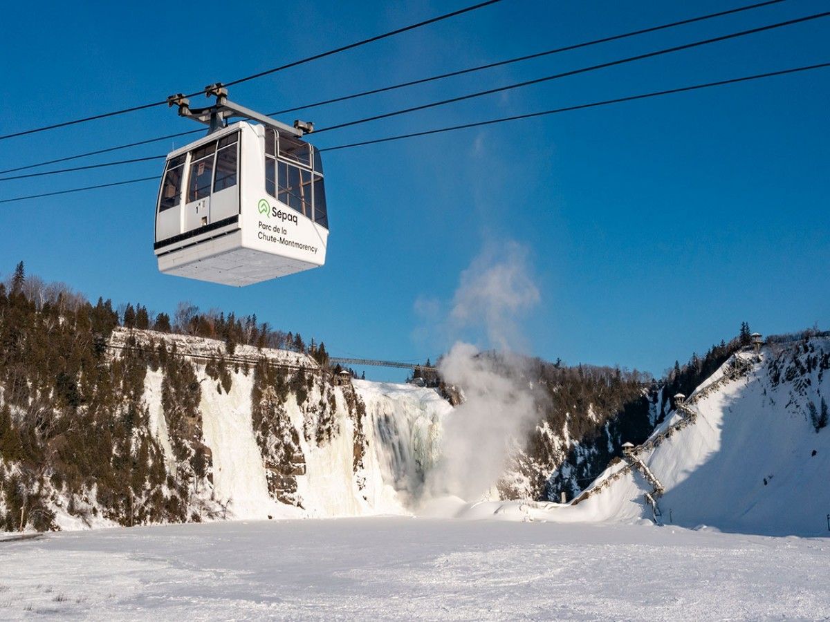 Cable Car overlooking the waterfall-flying wonders in the air!