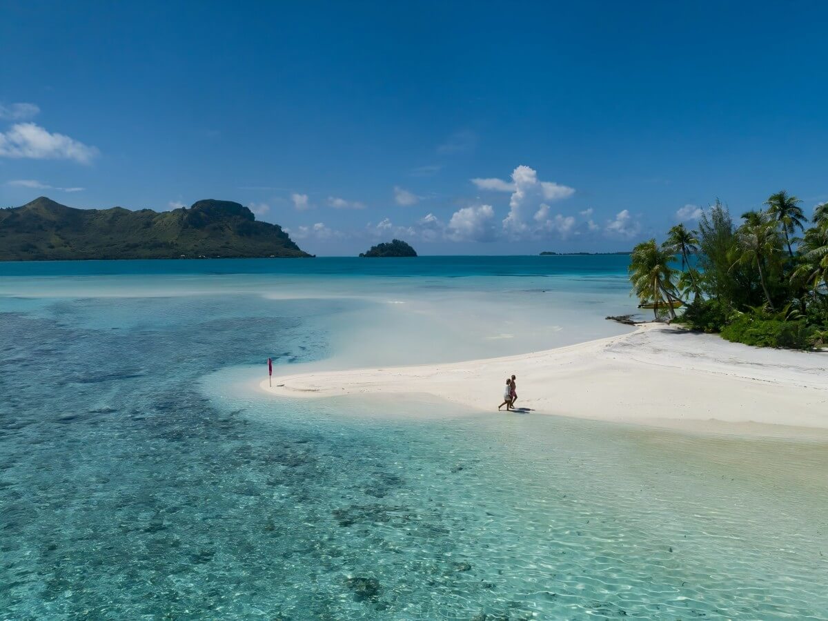 A dreamlike beach scene